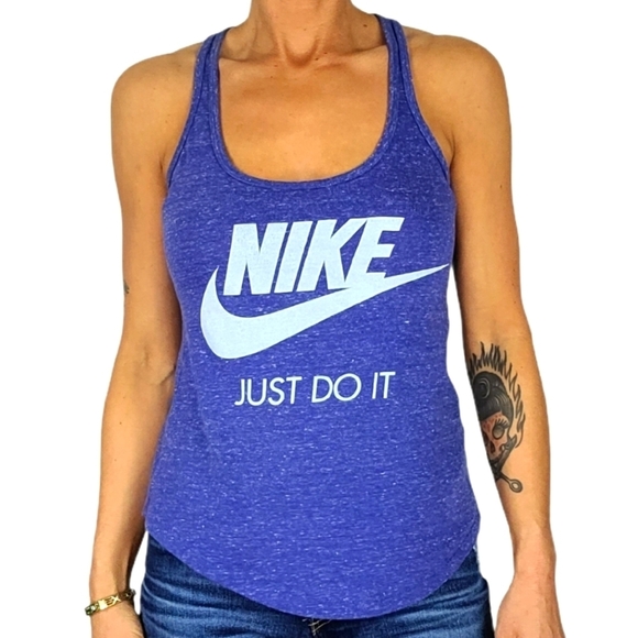 Nike Organic Cotton Tank X Small Blue Racerback - Picture 1 of 5